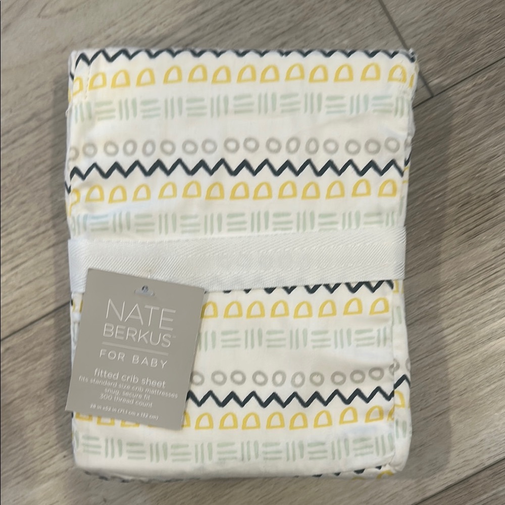 Nate Berkus Yellow and Gray Fitted Crib Sheet